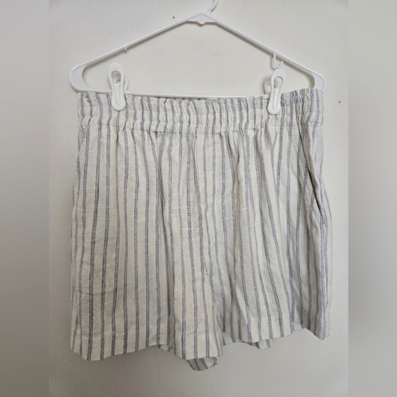Gentle Fawn White and Blue Striped Linen Shorts with pockets boxer style | XL - Picture 1 of 5